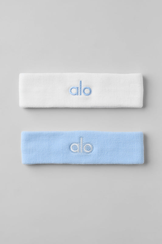 Glow Sweatband (2-Pack) - Seashell Blue/White